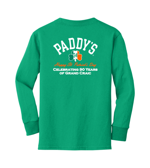Paddy's Day Kelley Green Long Sleeve Youth Long Sleeve - Back View