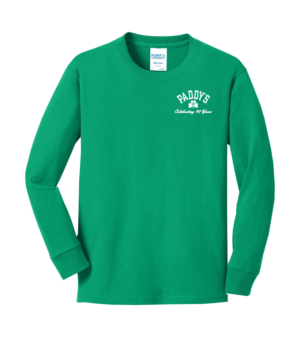 Paddy's Day Kelley Green Long Sleeve Youth Long Sleeve - Front View
